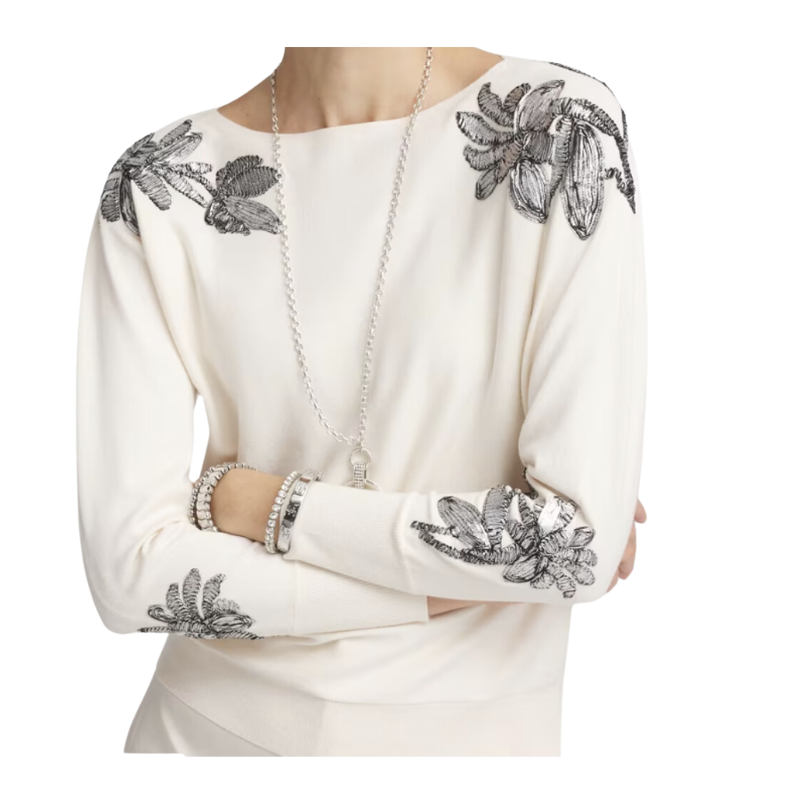 Floral Dolman Sleeve Sweater